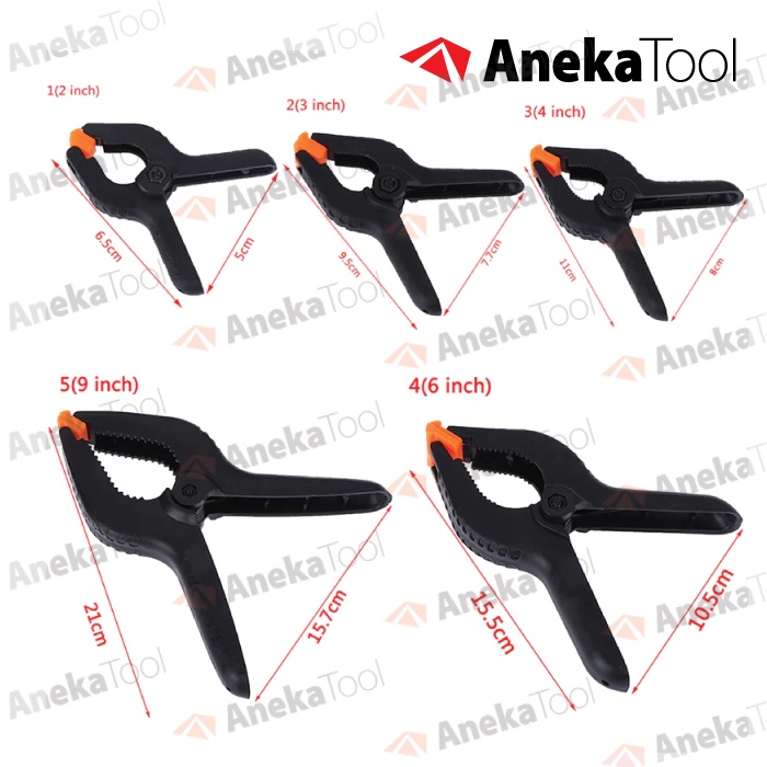 A Spring Clamp 2&quot; 3&quot; 4&quot; 6&quot; 9&quot; - Nylon - Alat Penjepit Kayu Besi Catok