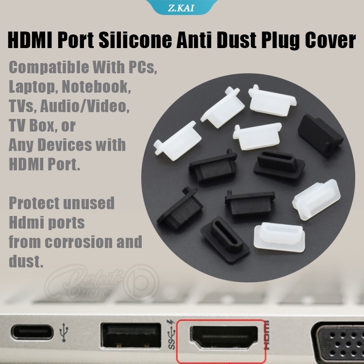 Cover Port HDMI Bahan Silikon Untuk Laptop TV Audio Video (ZK)