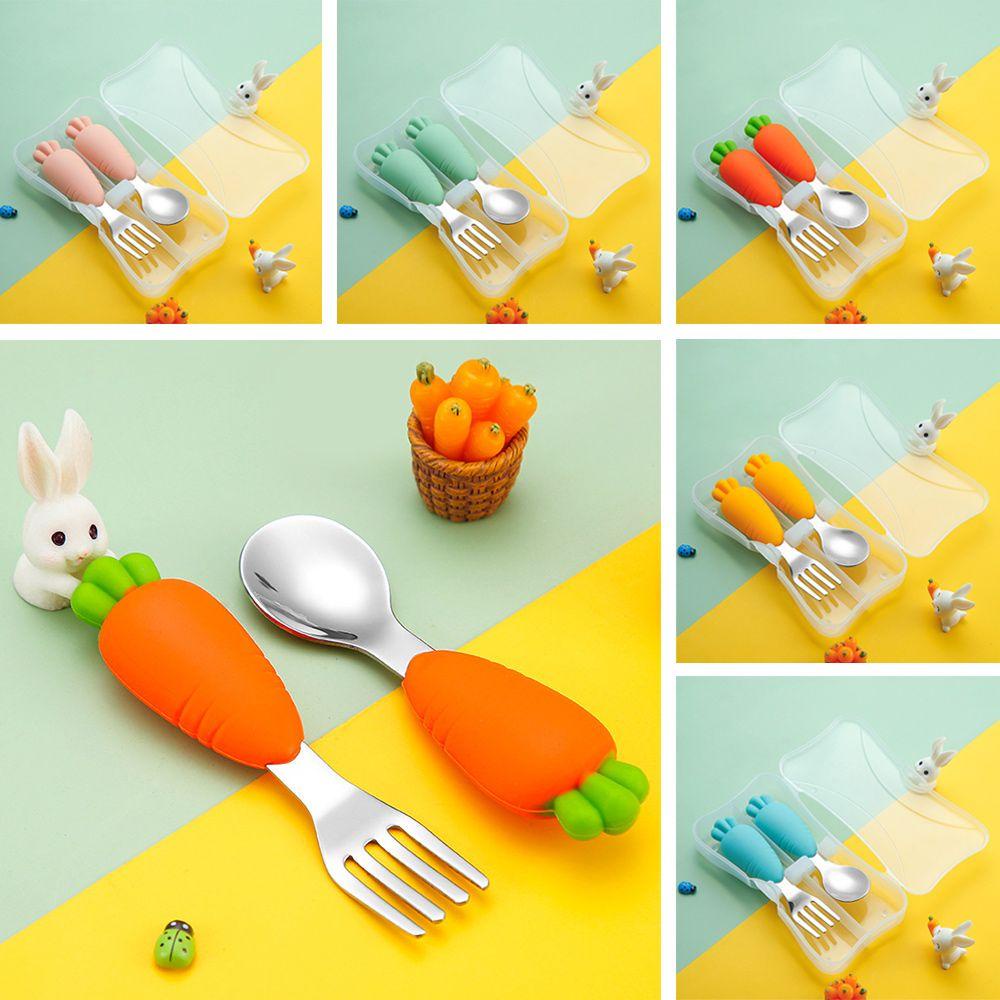 Top Children Utensil Reusable Spoon Fork Spoon Makan Bayi Makan Anak Alat Makan