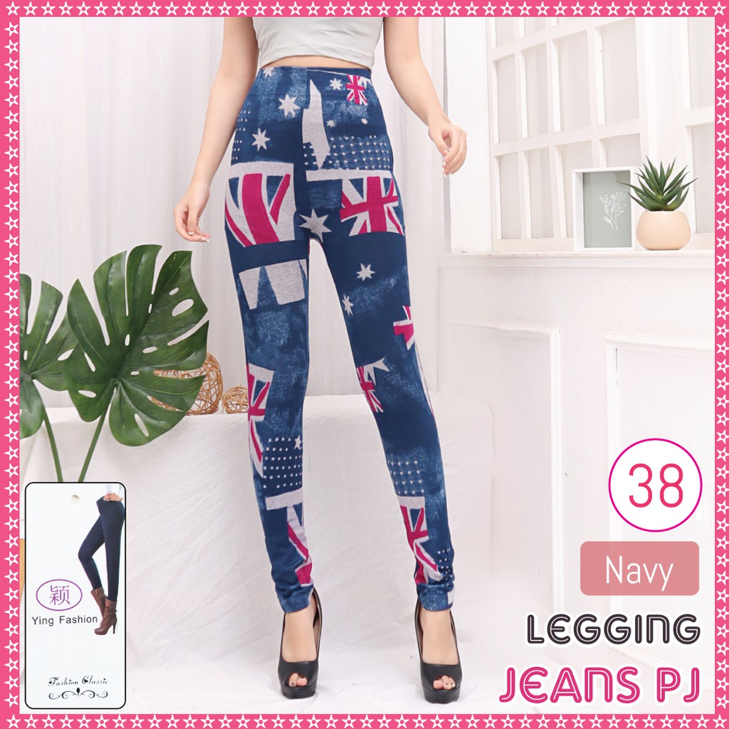 Legging Jeans # 38 / Legging Jeans wanita / legging jeans import motif 76