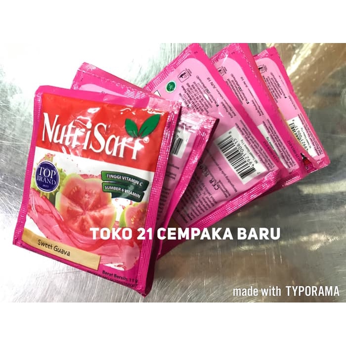 

Nutrisari Rasa SWEET GUAVA JAMBU BIJI 1 renceng isi 10 sachet | Nutrisari Murah Promo