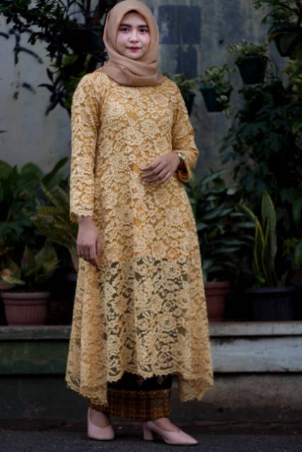 Set baju kurung sigadis brokat gold Non gliter