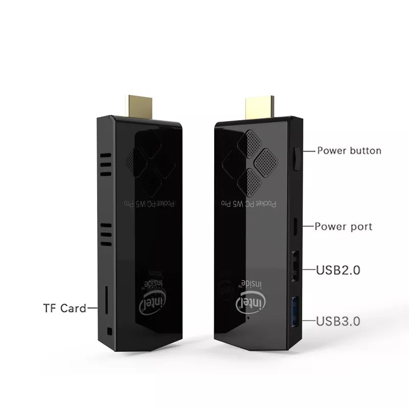 T5B Mini PC Stick RAM 4GB ROM 64GB Windows 10 - Versi Terbaru dari W5 PRO - MINI PC PORTABEL UKURAN MINI BERTENAGA