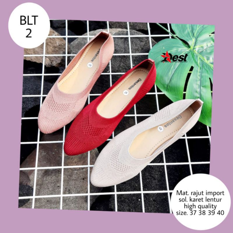 sepatu flat Rajut import desantos by Dest