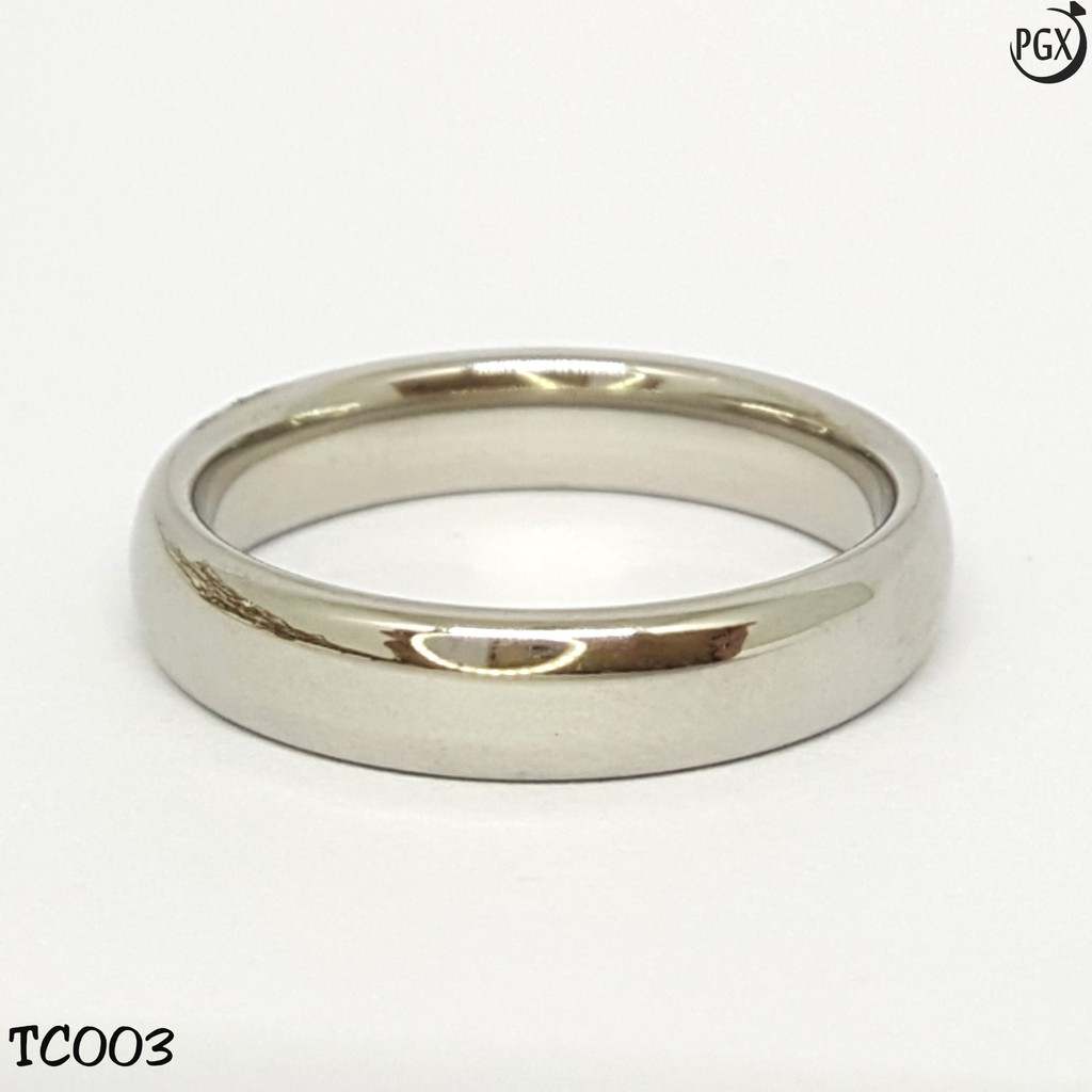 PGX Cincin Titanium Couple Silver Aksesoris Fashion Perhiasan Anti Karat - TC003