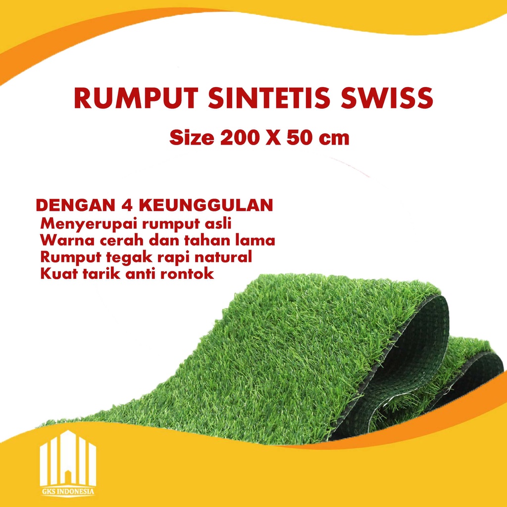 rumput sintetis swiss 25 mm uk  200 x 50 cm best quality