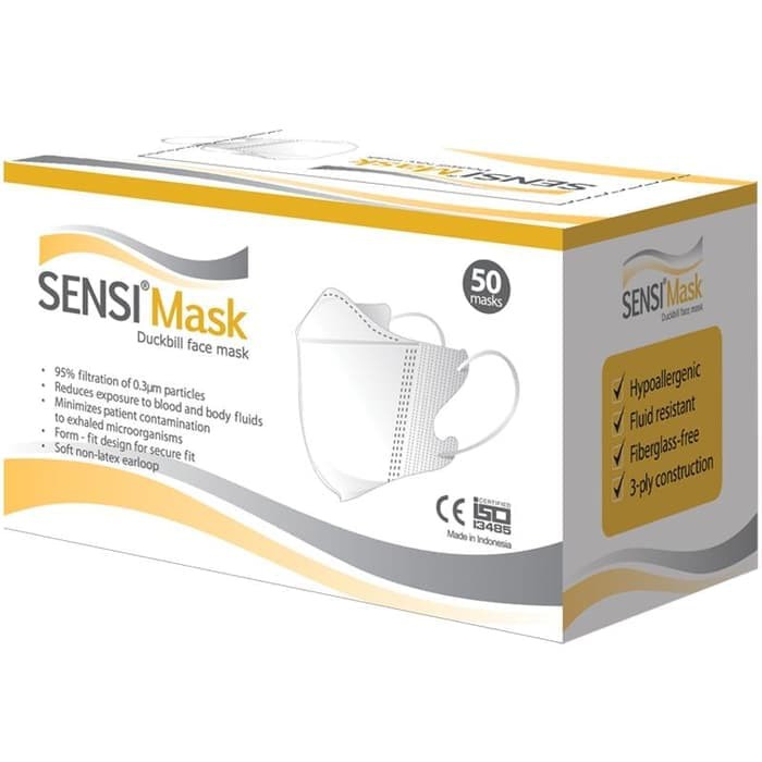 MASKER SENSI DUCKBILL GOLD PACK / SENSI MASK 3 PLY / MASKER MULUT