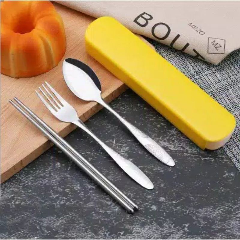 SET SENDOK MAKAN STAINLESS (sendok,garpu,sumpit)