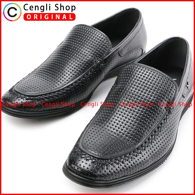 SEPATU PLAYBOY ORIGINAL PANTOFEL KULIT FORMAL PRIA TERBARU HITAM PL11