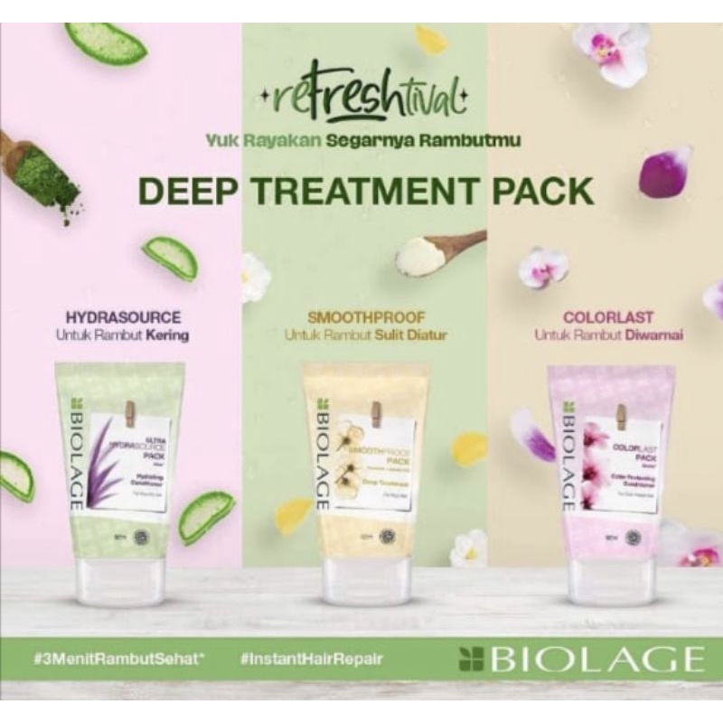 MATRIX Biolage Deep Treatment Pack / Perawatan Instan Rambut Kering Diwarnai - Lurus & Sehat