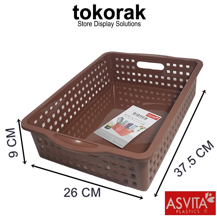 KERANJANG BIANCA BK-186 ASVITA STORAGE BASKET KERANJANG PLASTIK SEGI