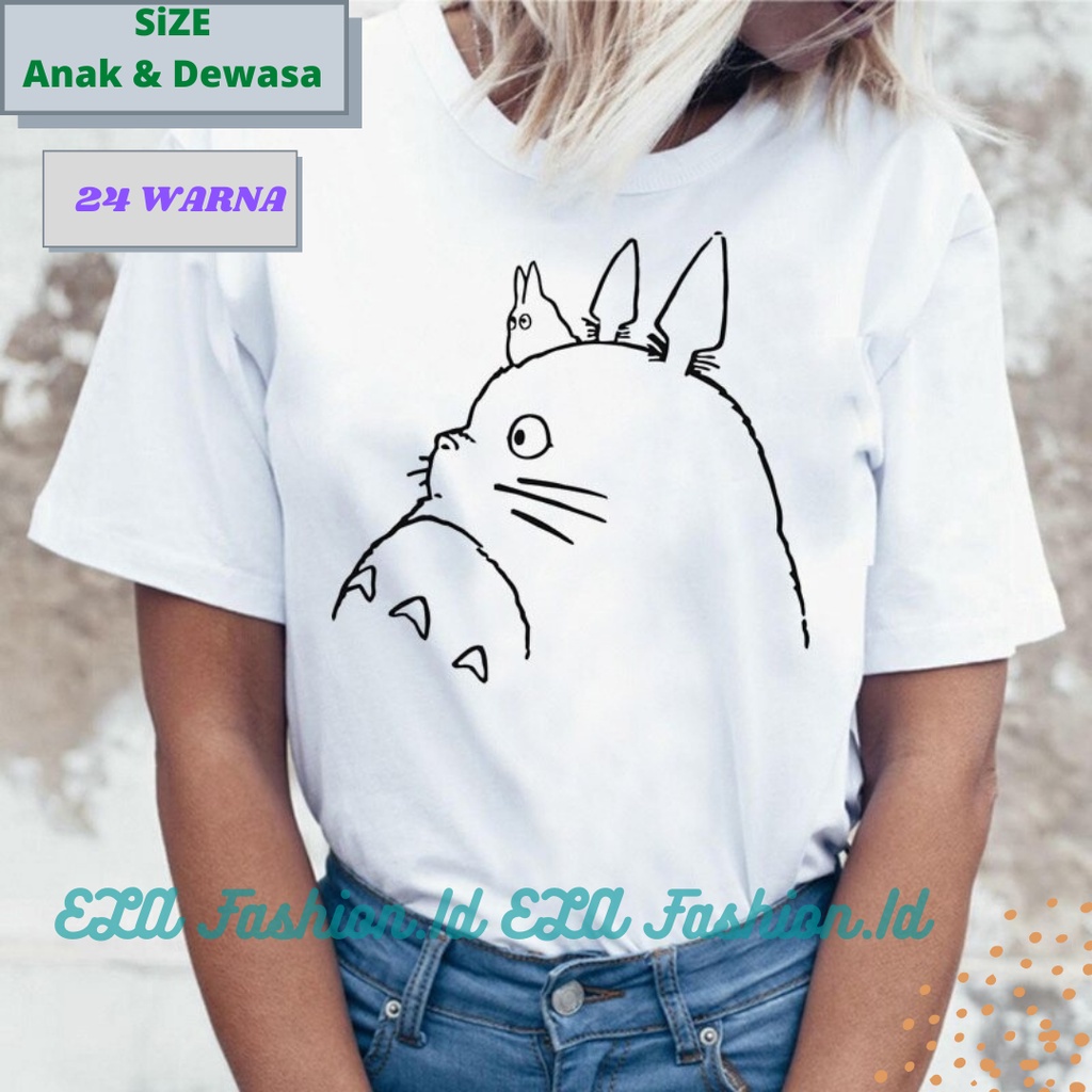 Kaos Boneka Totoro Studio Ghibli Miyazaki Hayao My Neighbor Totoro - T shirt Kartun Animasi