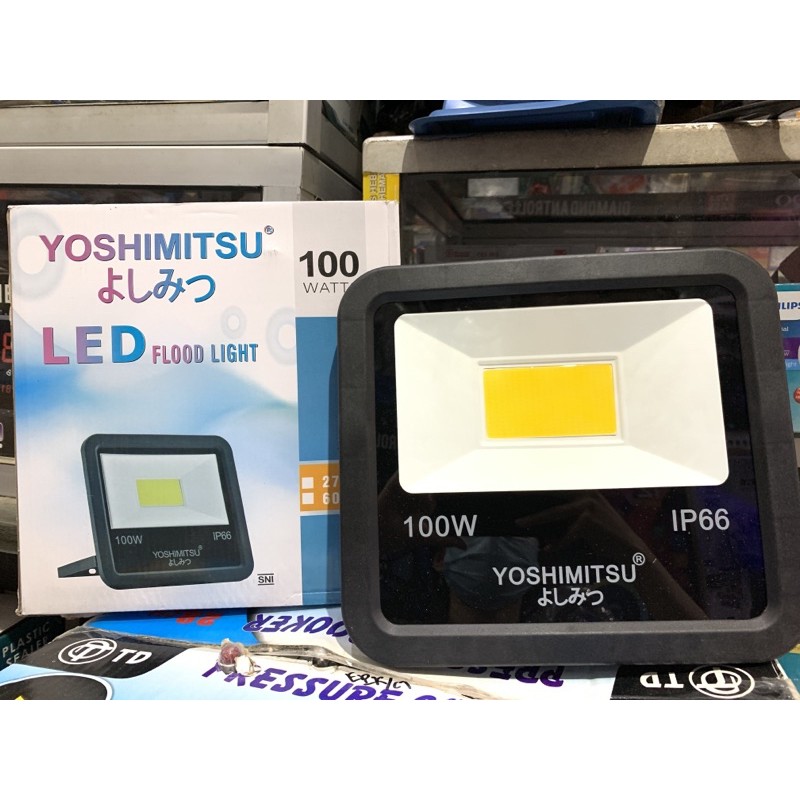 LAMPU LED SOROT TEMBAK KUNING 100WATT 100W ANTI AIR IP66 YOSHIMITSU COB LED SUPER TERANG