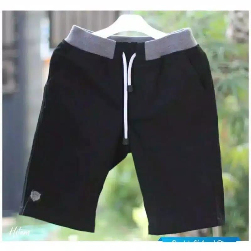 Celana Pendek Pria Cowok Dewasa Chino Rip Karet Pinggang Kolor Chinos Katun Terlaris-CNP HITAM