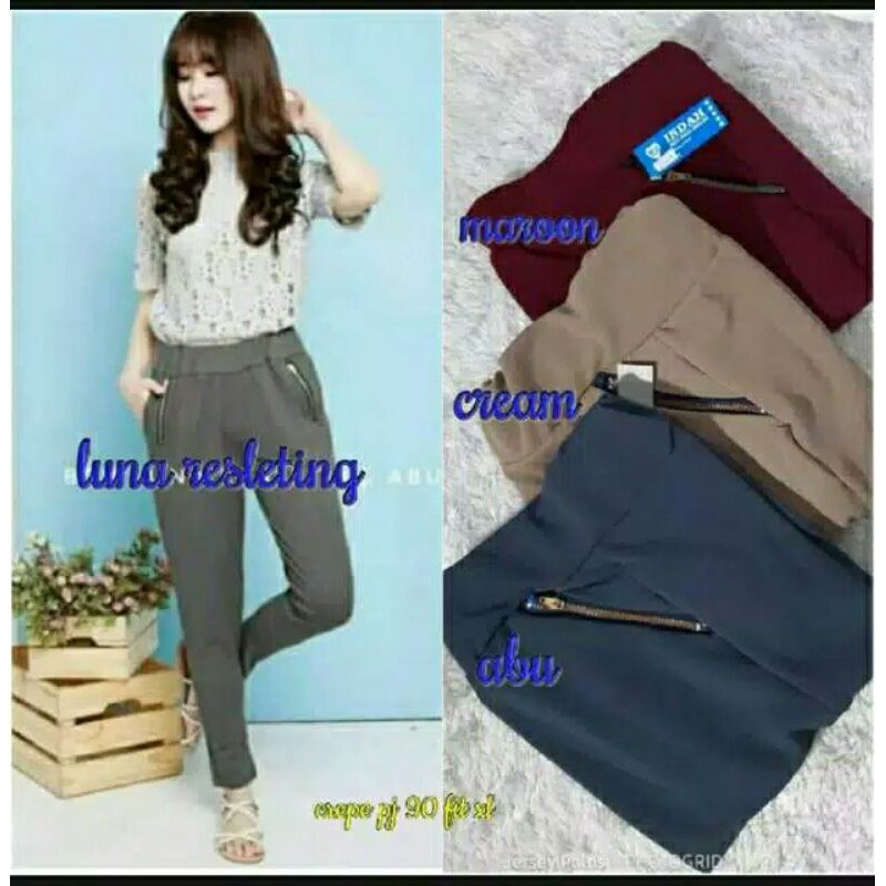 PROMO (COD) LUNA PENSIL CREPE/CELANA LUNA/CELANA PENSIL CREPE/LEGGING PENSIL/Celana Luna termurah