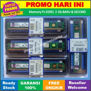 MEMORY PC DDR2 2GB BARU dan SECOND / Ram Komputer 2 1 4 Gb Pc 5300 6400 667 800 Kingstone Hynix Samsung dll