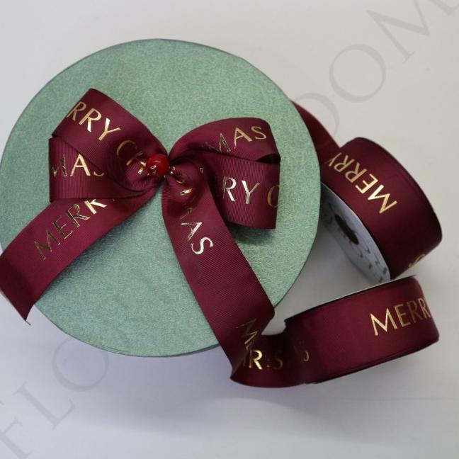 

✤ Pita Grossgrain Merry Christmas ±3.8cm x 20 yard - Moss Green ۞
