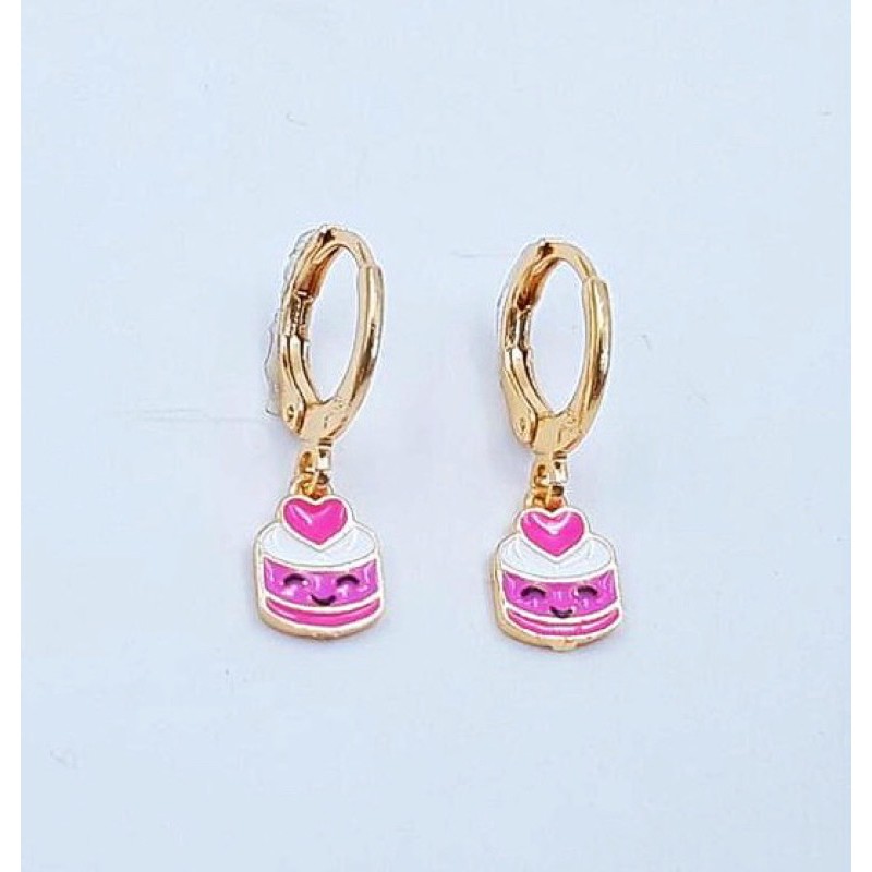 Anting Balita / Anak Pink Cupcake Lapis Emas