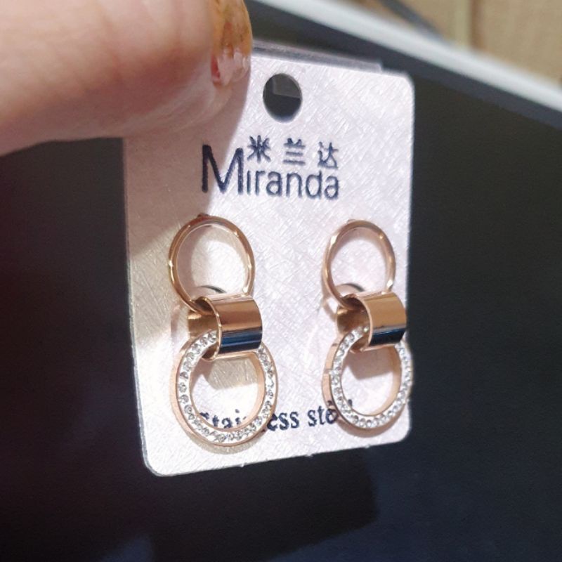 Anting Titanium Asli Mata Kilau Titanium Rosegold Stainless steel anti karat anti alergi Premium Quality 294