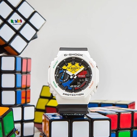 Jam Tangan Pria Casio G-Shock Rubiks Custom GSHOCK Limited X Rubik’s CUBE (GAE-2100RC)