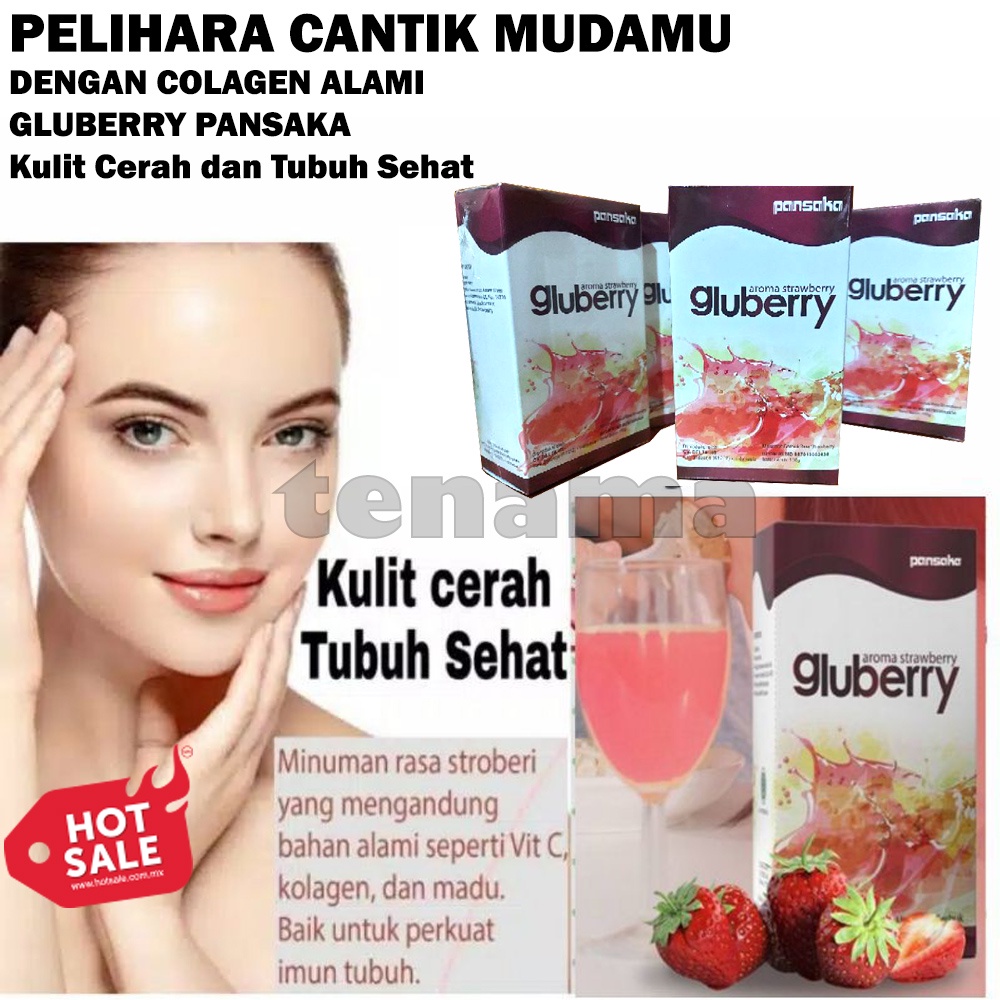 Gluberry Strawberry Pansaka 100g BPOM Original Collagen Kulit Sehat