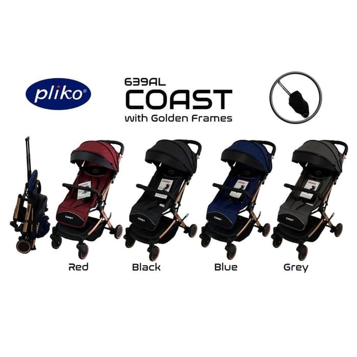 stroller pliko coast Pliko 639 AL Coast Frame Gold kereta dorong bayi pliko stroler pliko coast gold