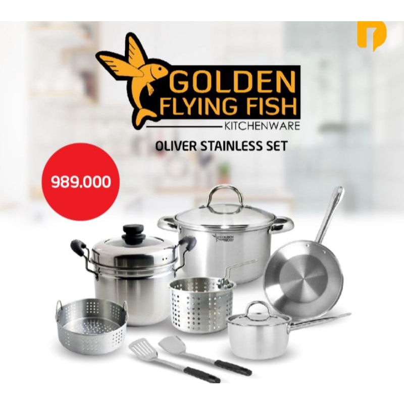 Golden Flying Fish - Peralatan Masak - Peralatan Masak Stainless - Peralatan Masak Set Oliver Stainl