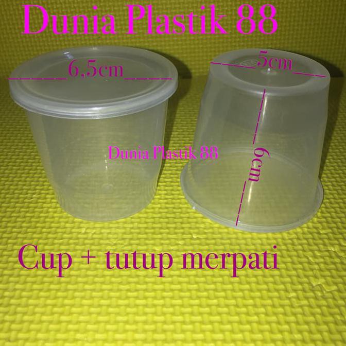 25PC CUP + TUTUP gelas plastik puding selai rujak kecil mini MERPATI