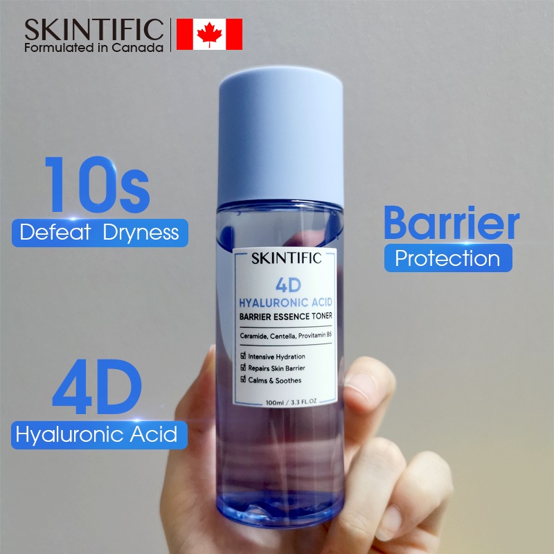 [BPOM]SKINTIFIC 4D Hyaluronic Acid Barrier Essence Toner 100ml Toner Wajah Hydrating Toner Toner Pelembab Facial Toner Skin Toner