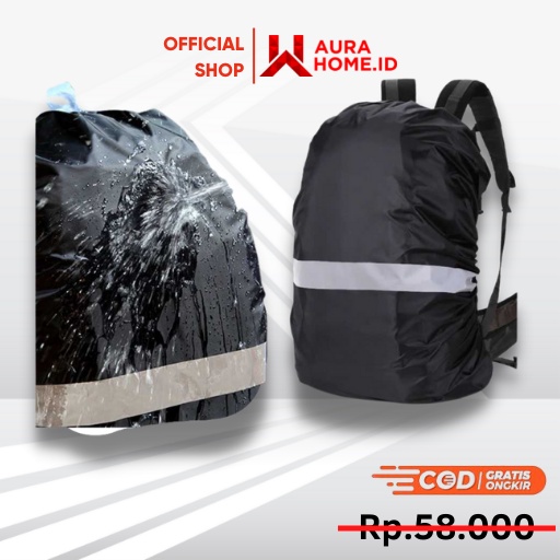 Rain Cover Tas Ransel Backpack with Reflektor / Cover Bag Raincoat Jas Hujan Mantel Sarung Pelindung