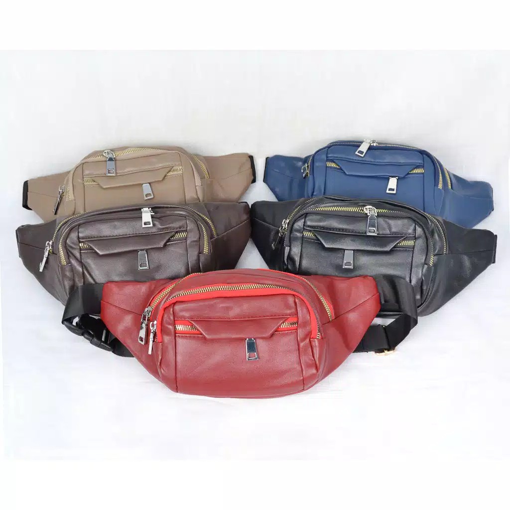 Tas Pinggang Kulit Imitasi Full Colour UNISEX Pria Wanita Import 3123