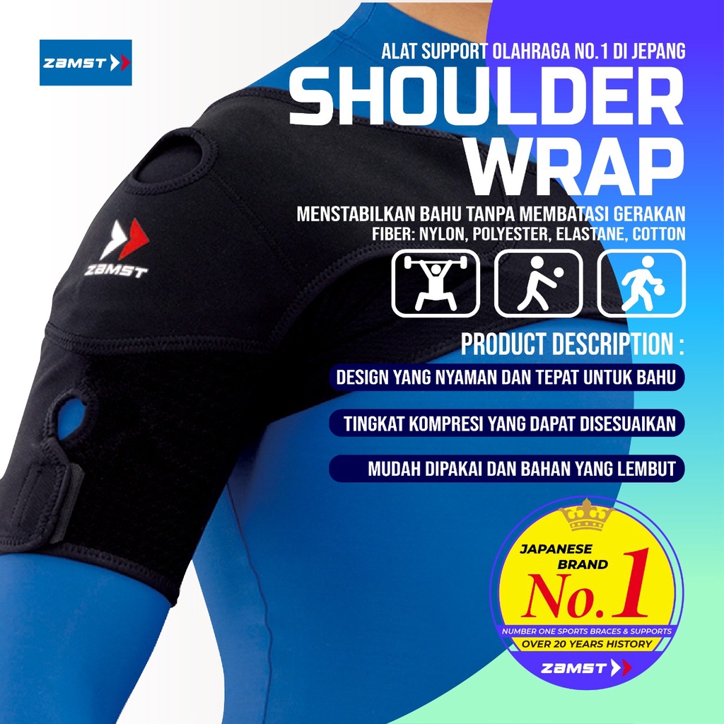 Shoulder Support Wrap Deker Pelindung Bahu Zamst Japan Original