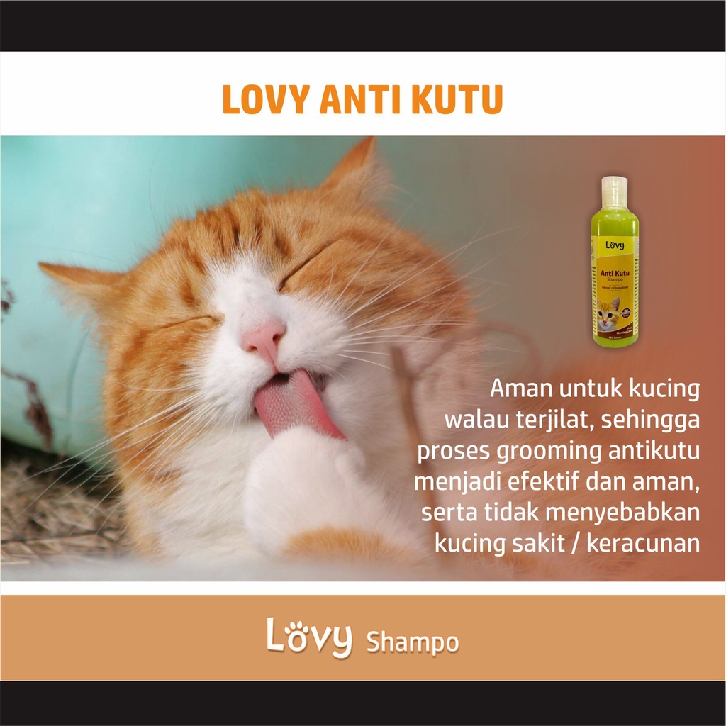 Shampo Kucing &amp; Anjing - Anti Kutu, Scabies &amp; Jamur - LOVY Anti Kutu 100ml