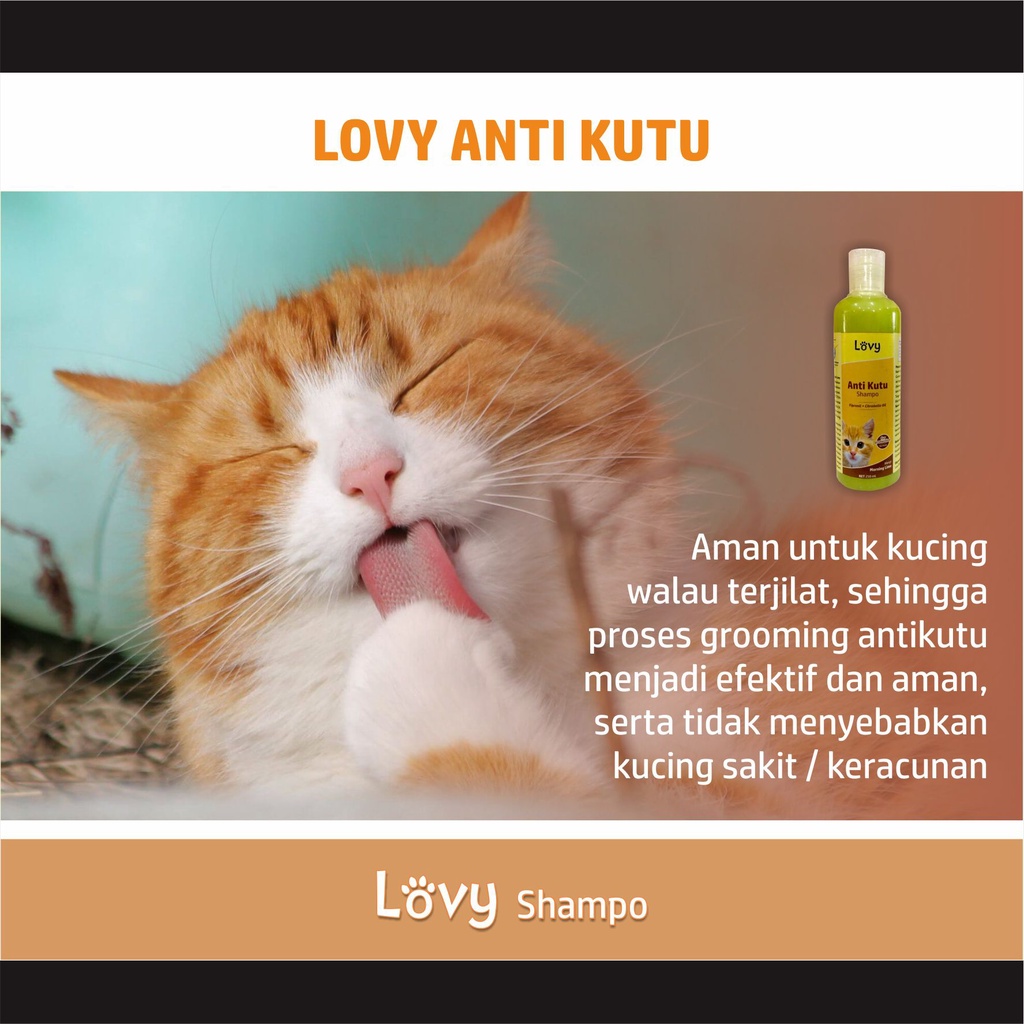 Shampo Kucing Anjing Anti Kutu Tick Fleas untuk Kutu, Scabies, Jamur | Lovy Antikutu 100 ml