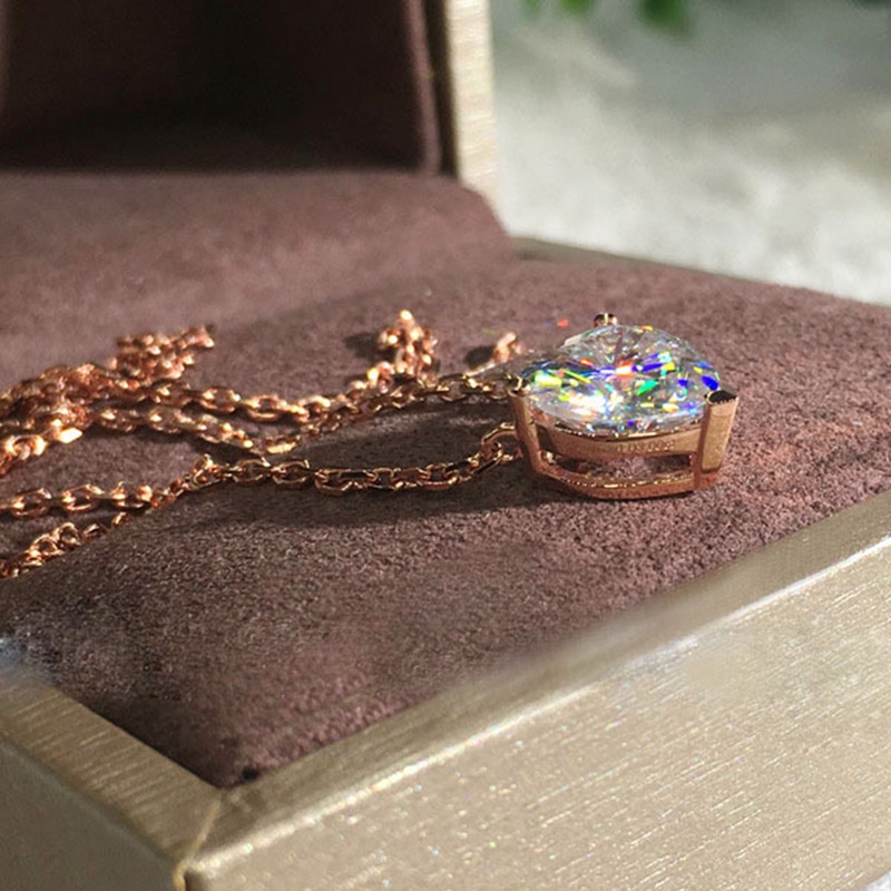 Kalung Rantai Sterling Silver 925 Dengan Liontin Batu Zircon Kubik Untuk Wanita