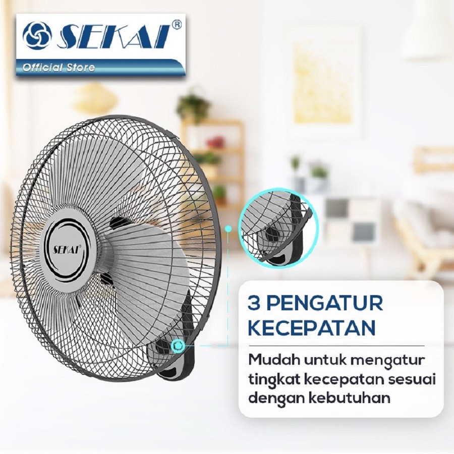 Wallfan Kipas Angin Dinding Sekai WFN 1626 16inch 16in