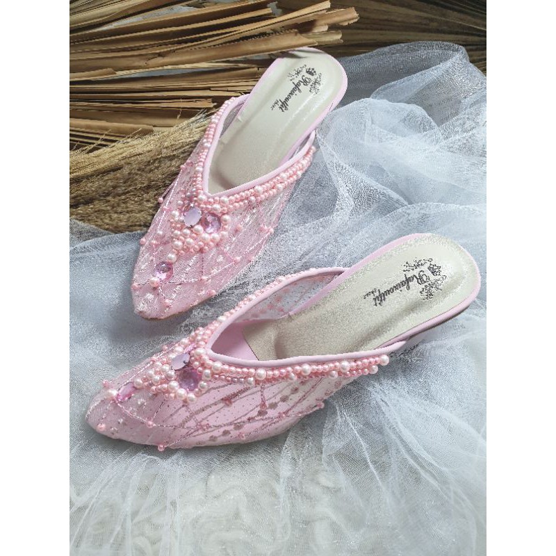 sepatu yohana pink tinggi 7cm hak tahu