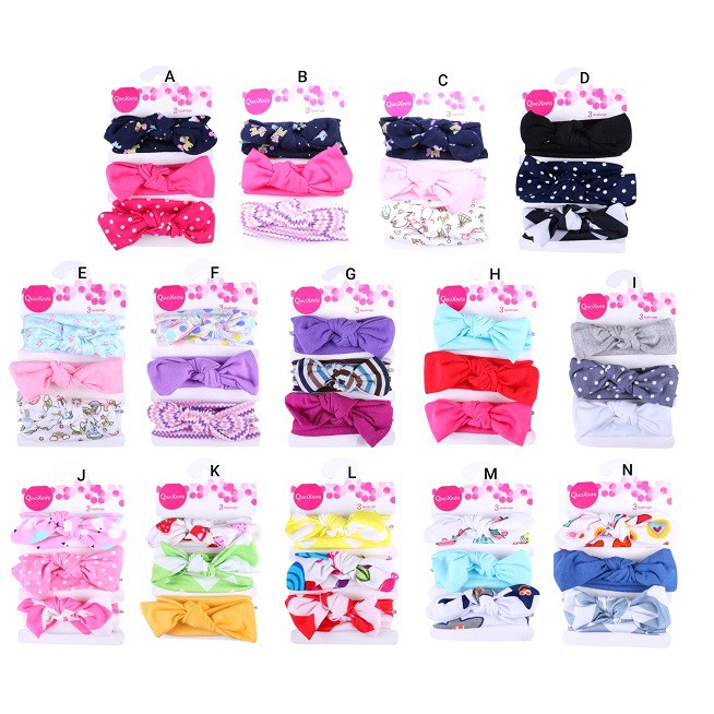 CHUBBI 3 Bandana Headband Bayi Anak Perempuan 3pcs/Set