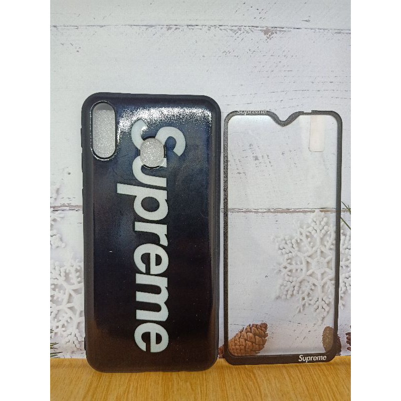 Softcase gambar Samsung+Temper glass M20