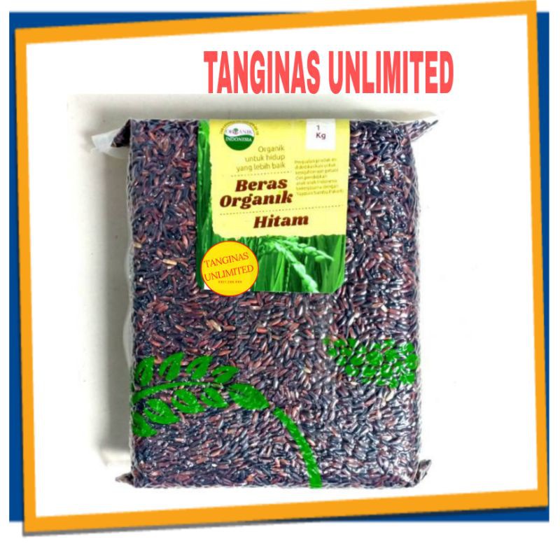 Beras Hitam - Beras 1kg - Beras Organik - Beras Hitam Organik - Lingkar Organik - Kemasan Vakum 1kg