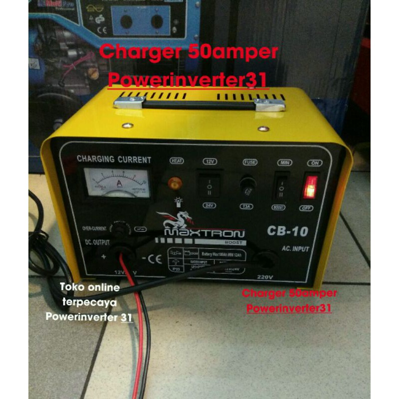 charger aki / accu 50amper 12v 24v charger battery aki 50a cas aki mobil bus truk original