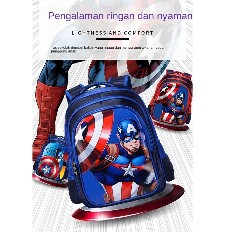 Tas Ultraman Tas Sekolah Berkualitas Tinggi untuk Siswa Sekolah Dasar Tas Ransel Kartun Beku untuk Anak Laki-Laki dan Perempuan Tas Spiderman