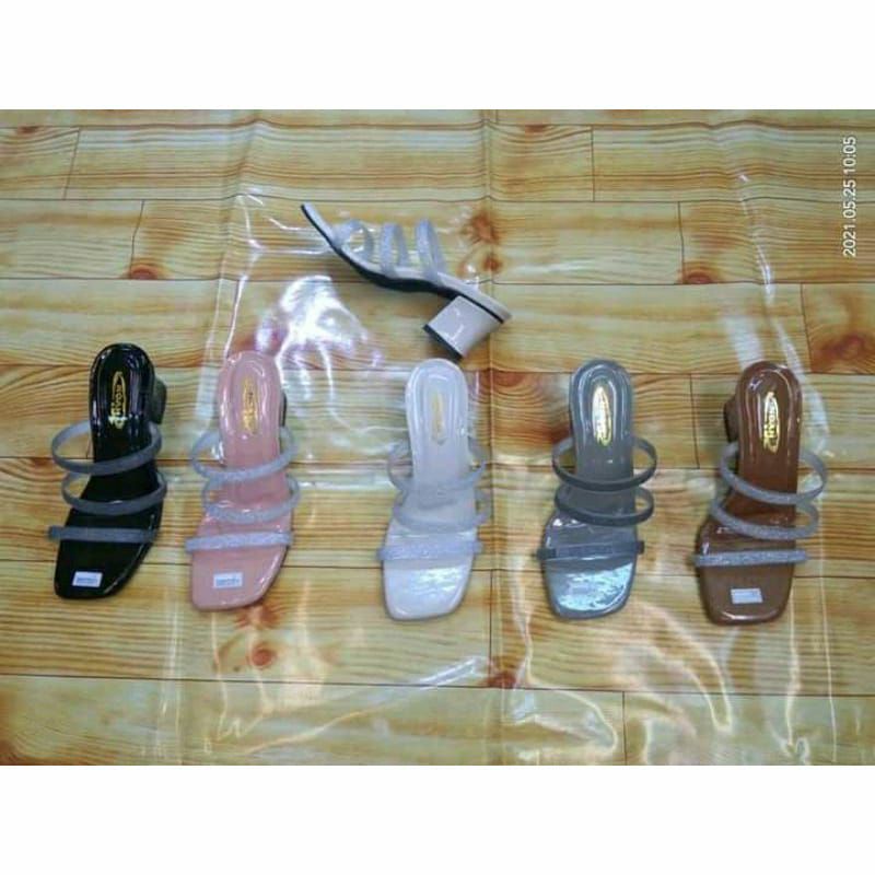 sandal heels hak tahu 5cm wanita