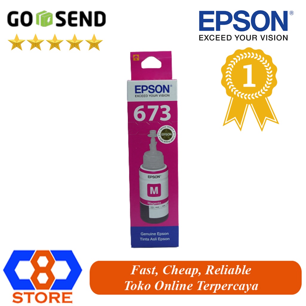 TINTA EPSON L800 L805 L850 673 T6733 MAGENTA ORIGINAL