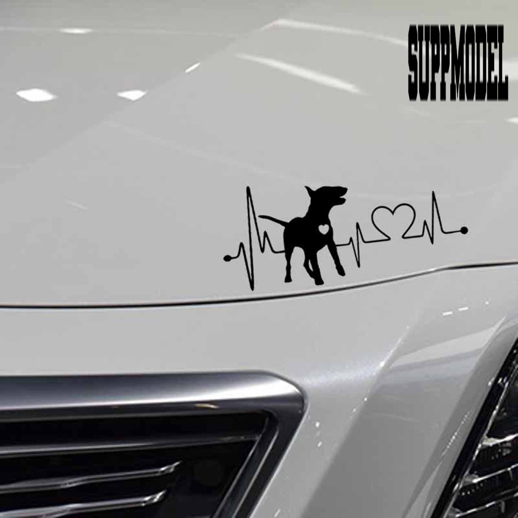 Stiker Decal Motif Detak Jantung Anjing Tahan Panas Untuk Mobil