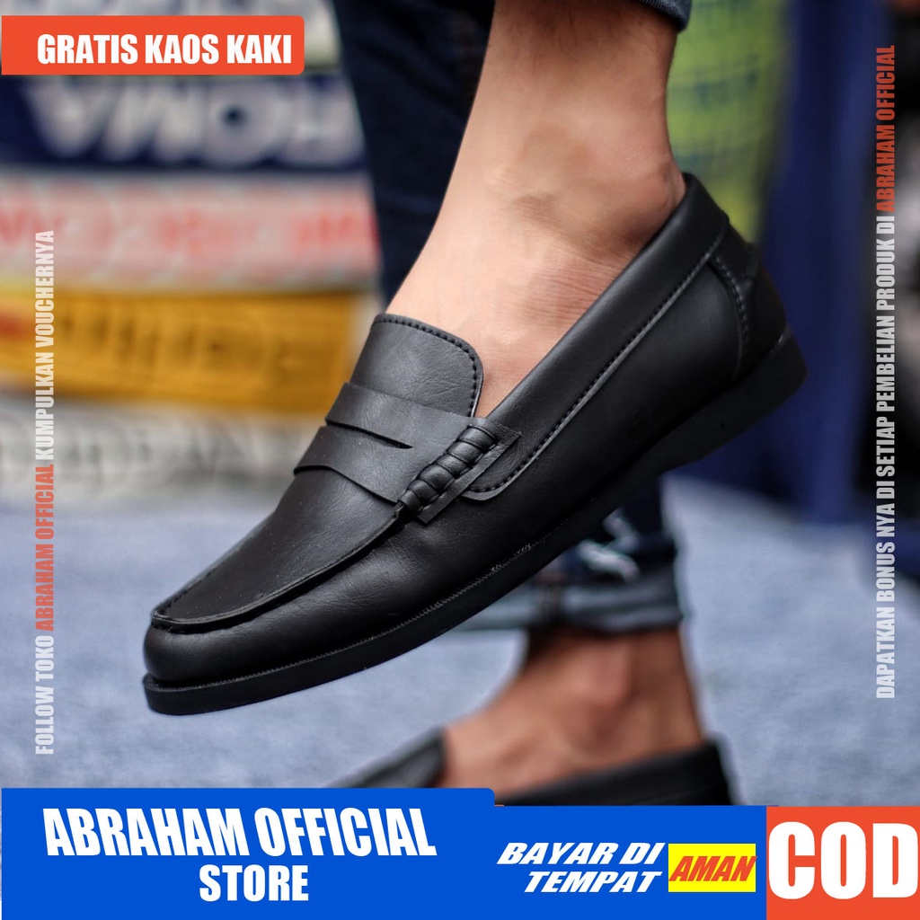 ABRHM x ZAPATO Sepatu Slip On Kasual Pria Sepatu Casual Pria Kulit Pu Original Sepatu Pria Casual Cowok/Cowo