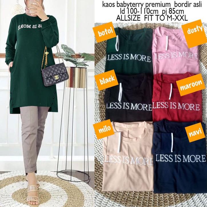 Baru - Neira Tunik - Tunik Babyterry Import LD102+ / Bordir+Rib Tangan Sporty+Saku kiri kanan / 268-