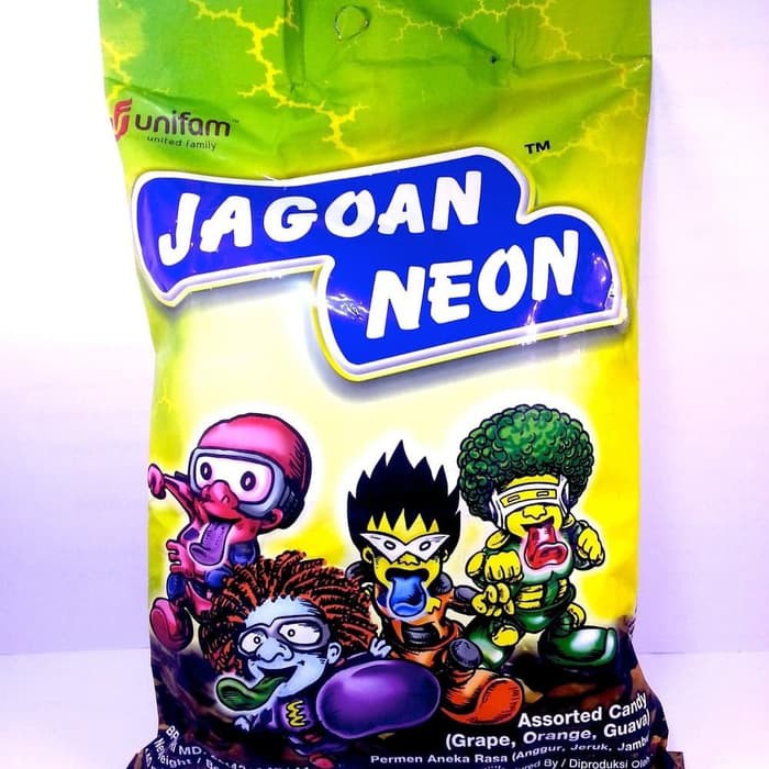 

Unifam Jagoan Neon Assorted Candy Permen Aneka Rasa 50pcs @2.5 gram