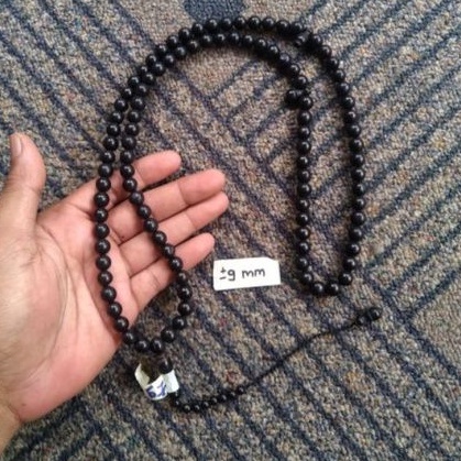 tasbih kokka bulat hitam polos ± 9 mm (9mm ) 33 butir ( kauka kaukah pukah pukaha kuka koka )