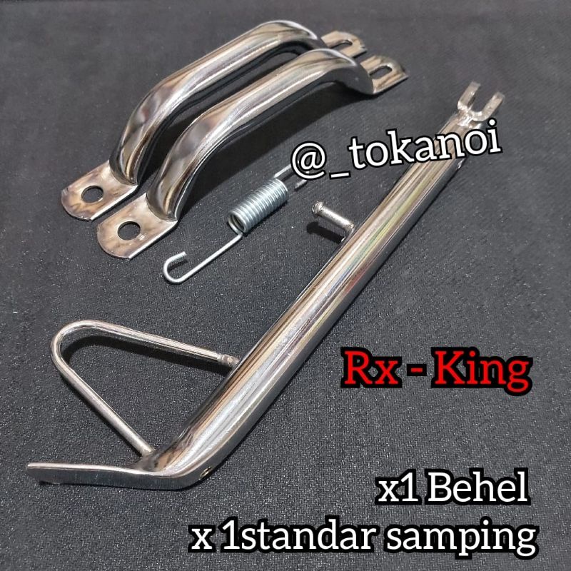 STANDAR SAMPING IMPORT RX-KING CHROME RING 18 dan behel jok crome variasi